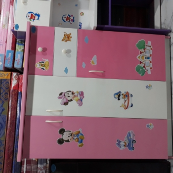 Tủ trẻ em 3 buồng màu hồng 