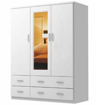 Tủ trắng ốp gương