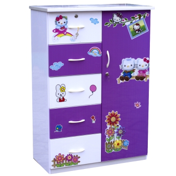 Tủ tím trắng mickey