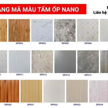 bảng mã màu tấm ốp nano