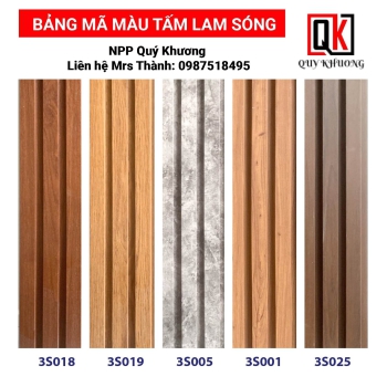 bảng màu tấm ốp lam sóng
