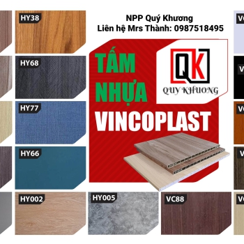 Bảng màu tấm nhựa VincoPlast
